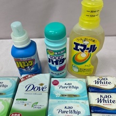 石鹸28個、ハミング、ハイター、エマールの画像