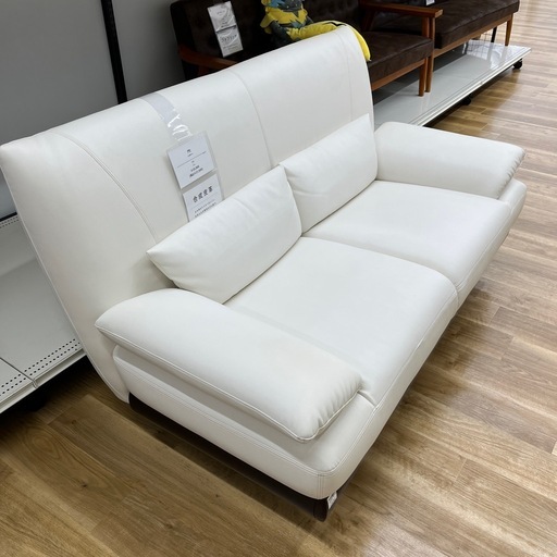 2人掛けソファー アサヒ 合皮 シアトル ホワイト のご紹介です！