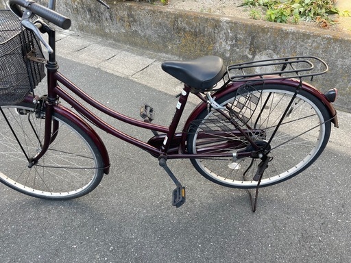 自転車 26インチ ワインレッド 軽快車 シティサイクル ママチャリ 軽快 ★シティサイクル 　ワインレッド
