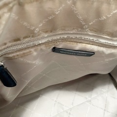 【MICHAEL KORS】本革ハンドバッグ ネイビー ★ノートPC収納可★の画像