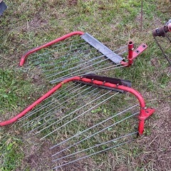スター ジャイロテッダ MGH2510 トラクター 取付 2連 牧草 集草 反転 撹拌 作業機 2500mm 赤 テッダ ジョイント付 中古 引き取り限定の画像