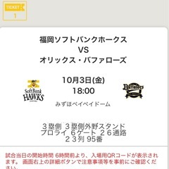 10/3(金)ソフトバンクホークス　ホーム最終戦　3塁側外野席通路側 の画像