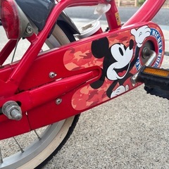 <配送可>ディズニー　ミッキーマウス　自転車　14インチ　補助輪付　ディズニー　キッズ　　　の画像