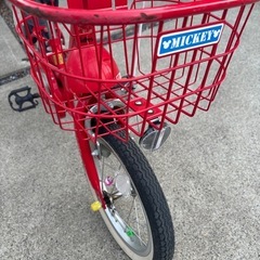 <配送可>ディズニー　ミッキーマウス　自転車　14インチ　補助輪付　ディズニー　キッズ　　　の画像