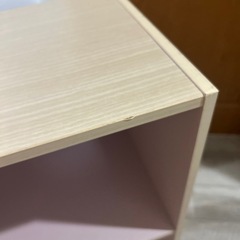 カラーボックス　3段　木目ピンクの画像