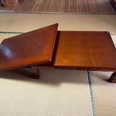 再　ダークブラウン 木製テーブル　こたつ布団も挟めます！の画像