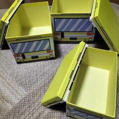 紙製、バス型ボックス（大中小各サイズ1個ずつ）未使用の画像