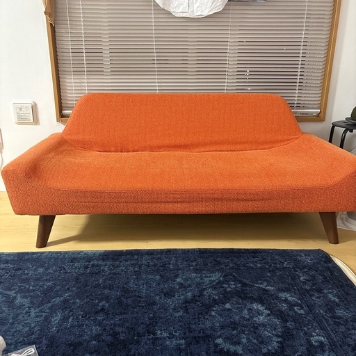 JSK　高級家具POLISソファSOL2P ベージュ/オレンジ替カバー付き JSK 高級家具POLISソファSOL2P ベージュ/オレンジ替カバー付き JSK