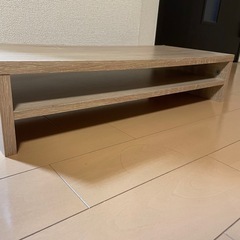 アイリスオーヤマ モニター台 パソコン台 棚板付き 木目の画像