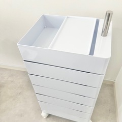 7段キャスター付回転ワゴン　ホワイトの画像