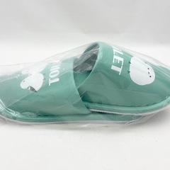 【未使用】トイレ用スリッパ  シマエナガ ミントグリーンの画像