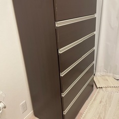 【大容量収納】ニトリ タンス 幅80×高さ128cm ダークブラウンの画像