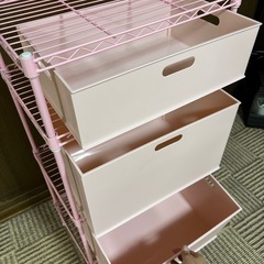 スチールラック　収納ボックス付の画像