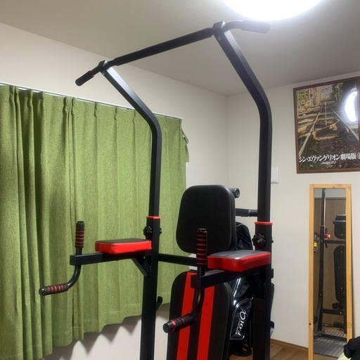 ぶらさがり健康器　マルチジムトレーニングベンチ　懸垂マシン KKT082 耐荷重150kg インクラインベンチ付 ベンチプレス