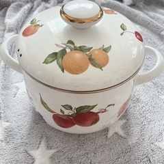 富士ホーロー エジリー　フルータス 両手鍋 20cmの画像