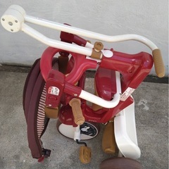 iimo イーモ 多機能 折りたたみ三輪車 手押し棒付き 日よけ付きの画像