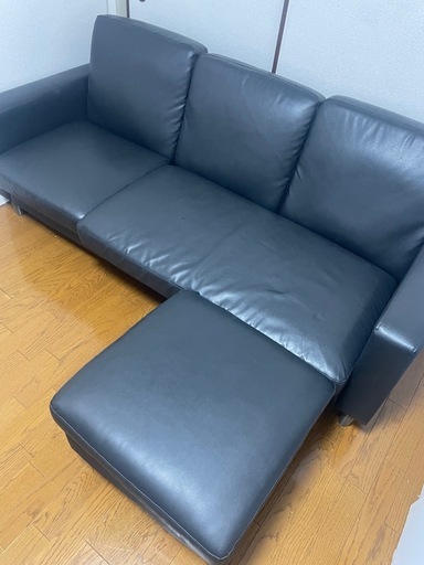 黒　3人掛けソファ
