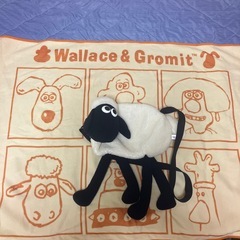 ウォレスとグルミットのブランケット＆ひつじのショーンのポシェット＆ハンドタオルの画像