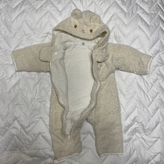 50 60 70 cm白くま　くま　もこもこ　冬　ベビー　赤ちゃん　服　の画像