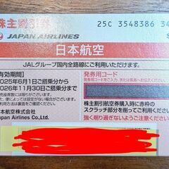 JAL 株主優待券 1枚(未使用)の画像