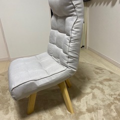 リクライニング付き回転チェア　アイボリーの画像