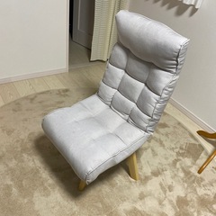 リクライニング付き回転チェア　アイボリーの画像