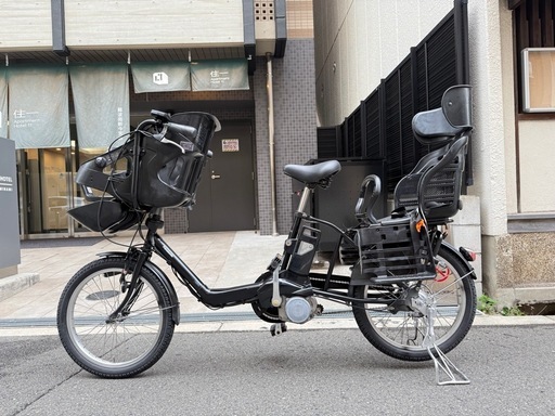 子供乗せ　3人　パナソニック　電動アシスト自転車 チャイルドシート付き 黒