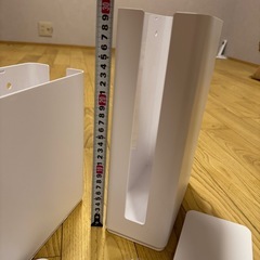 山崎実業(Yamazaki) 重ねられるスリム蓋付きルーター収納ケース レギュラー&ロング 【2点セット】 ルーターボックス 収納 目隠し smart ホワイトの画像