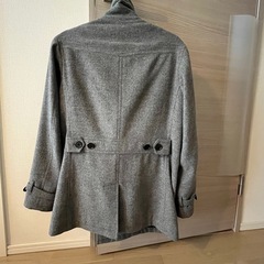 ★9月末まで★HVC メンズコート　グレー　ピーコート Mサイズ アウター ウールの画像