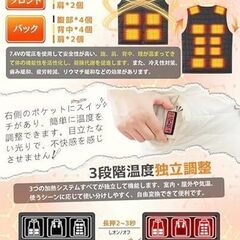 [roasicee] 電熱ベスト 日本製ヒーター ヒーターベスト USB/DC給電可 3段階調温 速暖 洗濯可 インナー メンズ レディースの画像