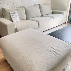 【引取り限定】VIMLE ヴィムレ　オッドマン付き　IKEA3〜4人掛けソファ　の画像