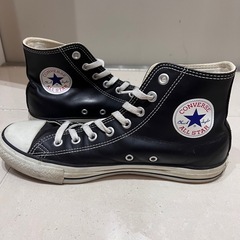 コンバース converse オールスター レザーハイカット ブラックの画像