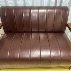 ニトリ　傷・汚れに強い合成皮革 2人掛けソファ（Nシールド ステイン2KD DBR）の画像