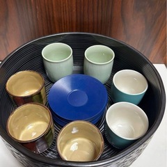 お茶セット 茶櫃 湯呑み Noritakeの茶托 まとめ売りの画像