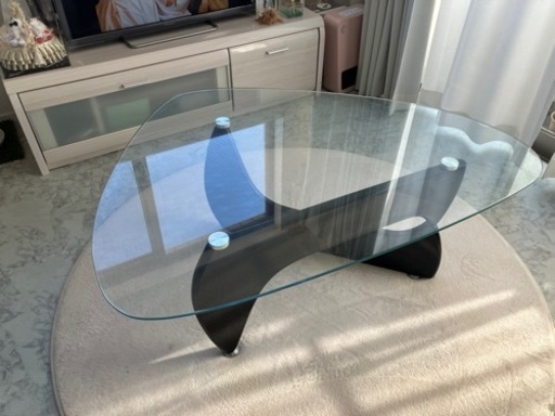 高級オシャレガラスローテーブルセンターテーブルリビングテーブル