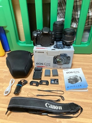 ⭐️Canon EOS kiss digital N レンズ2本付き バッテリーや充電器など付属品20点以上セット 動作確認済み⭐️
