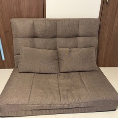ソファーベッド 3WAY 2人掛け 幅100cm クッション付き 座椅子ソファーの画像