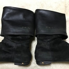 正規品 ルイヴィトン スエードレザーロングブーツ 36 ブラックの画像