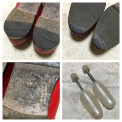 正規品 ヴィンテージ シャネル CoCoボタン ローファー 赤 37 23.5の画像