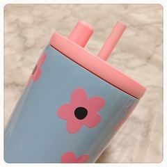 ‪꒰未使用꒱ストロー ステンレス ボトル 大容量タンブラー 保冷保温 夢可愛いの画像