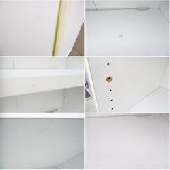 ④ オフィス ラック 4段　カラーボックス　収納棚　木製　ホワイト　組立済み　新生活　整理棚　本棚　白家具　収納家具　直接引取歓迎の画像