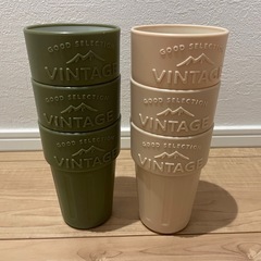 VINTAGEロゴ付きカップ 6個セット　アウトドアに最適の画像
