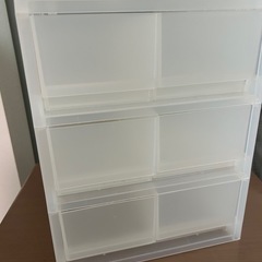 無印　ポリプロピレン　小物収納ケース　引出２個３段の画像