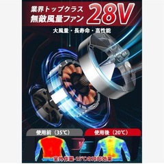 空調作業服 ファンバッテリーセット【40000mAh大容量&28V】長時間稼働の画像