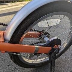 ミニ折り畳み自転車　オレンジの画像