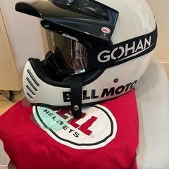 復刻版 BELL MOTO 3 ヘルメット XLサイズ GOHANシールド付きの画像