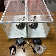 水槽、エアポンプ、ヒーター、フィルターまとめての画像