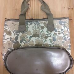 トートバッグ　花柄　グリーンの画像