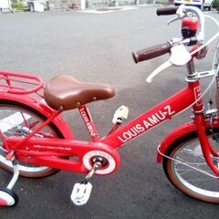 キレイ♪18インチ　赤　子供用自転車　補助輪付き♪の画像