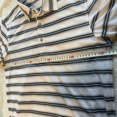 UNIQLO ユニクロ　Tシャツ　Lサイズ　ボーダー　ホワイト　襟付き　メンズの画像